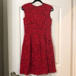 Carolina Herrera Red Lace Dress